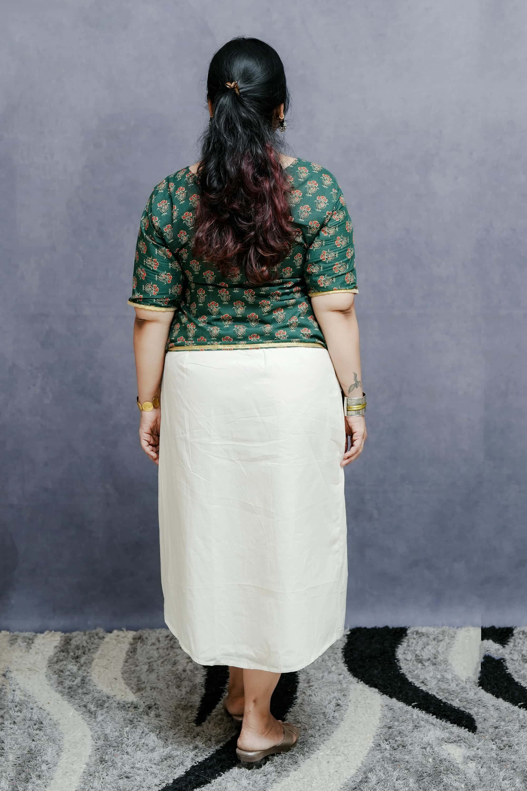 Off White Mermaid Cotton Skirt