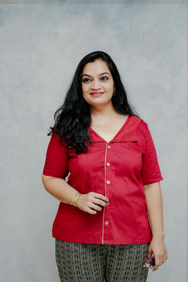 Plain Red Cotton Top