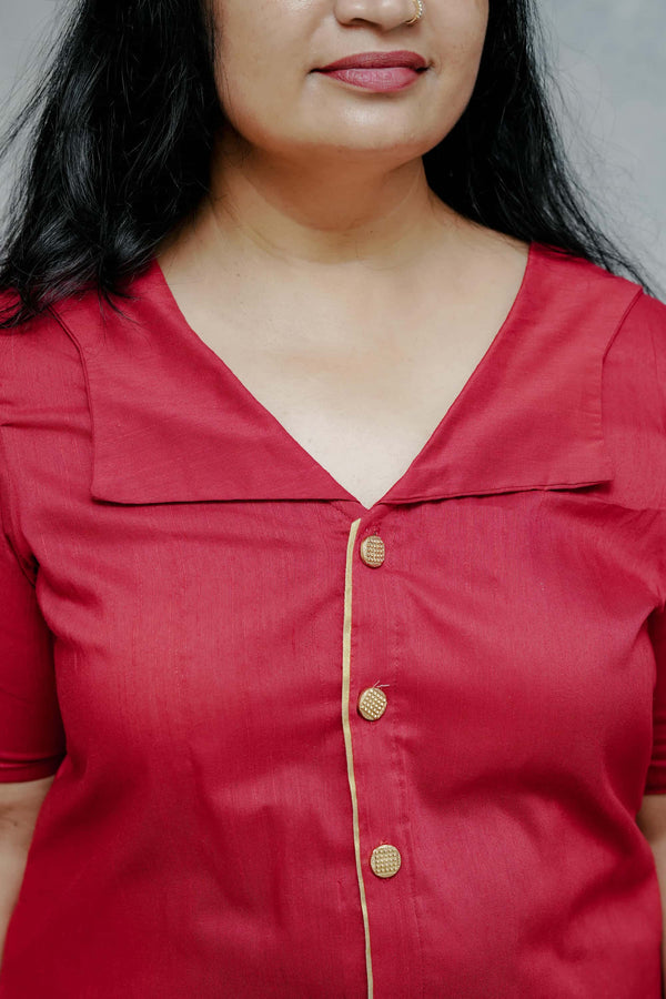 Plain Red Cotton Top