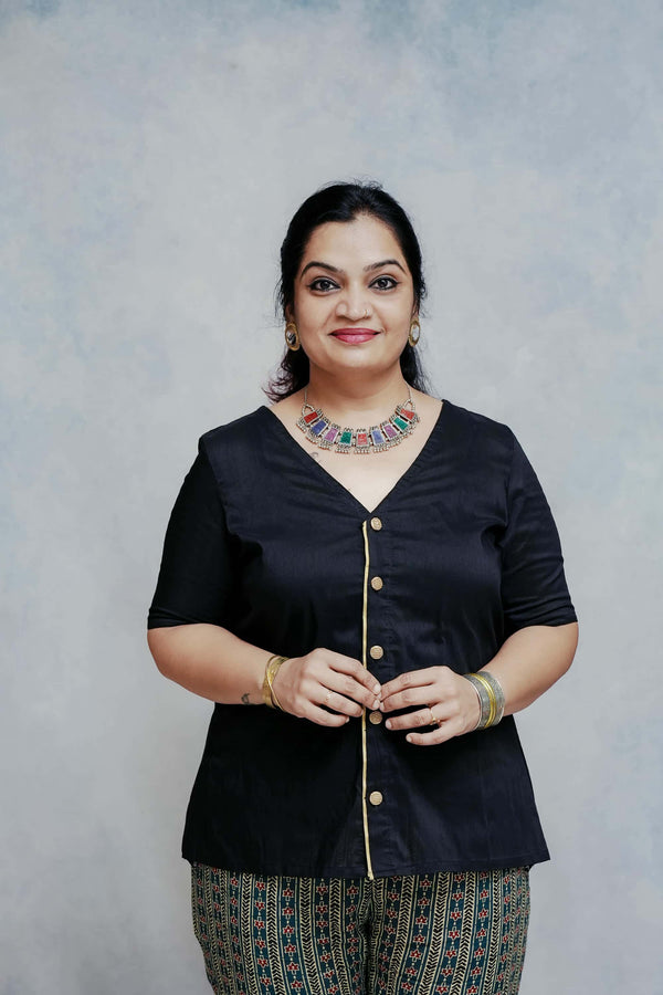 Plain Black Cotton Top