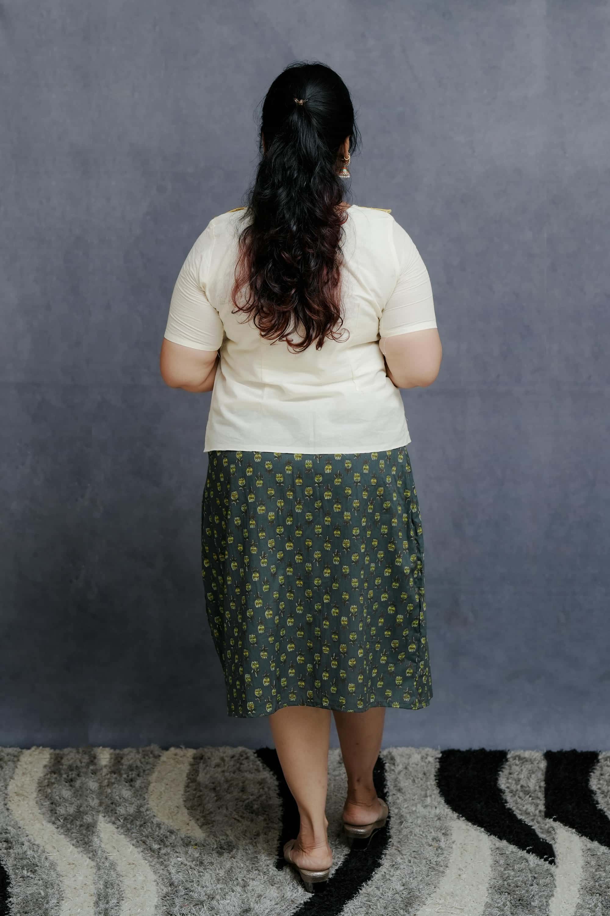 Printed Wrapped Cotton Skirt