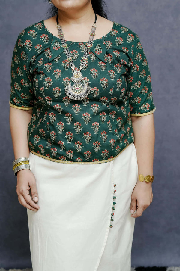 Off White Mermaid Cotton Skirt