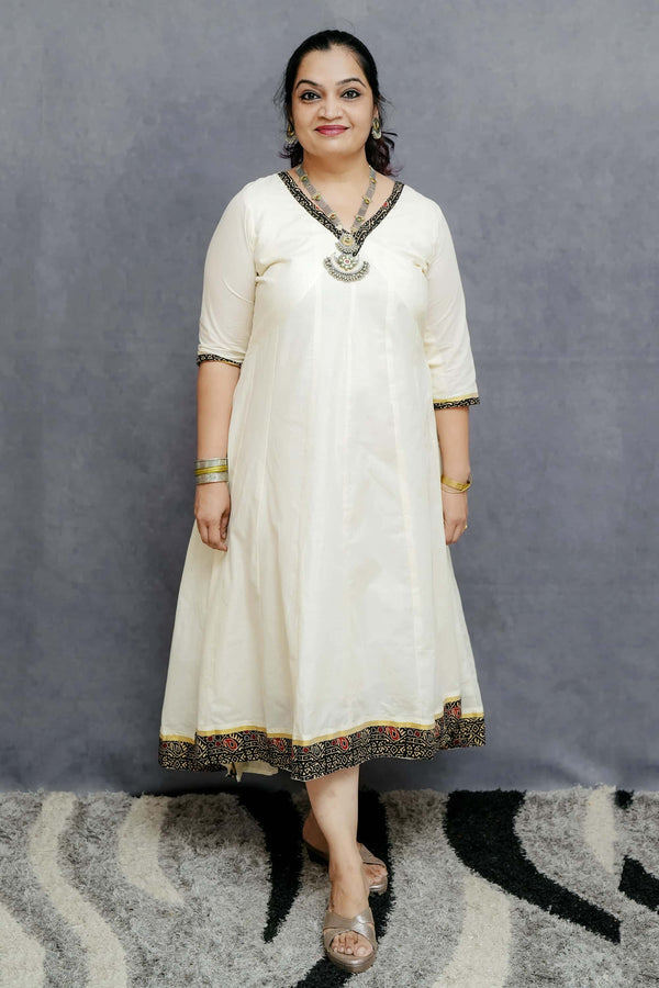 Off-White Umbrella Dress With Printed Highlight