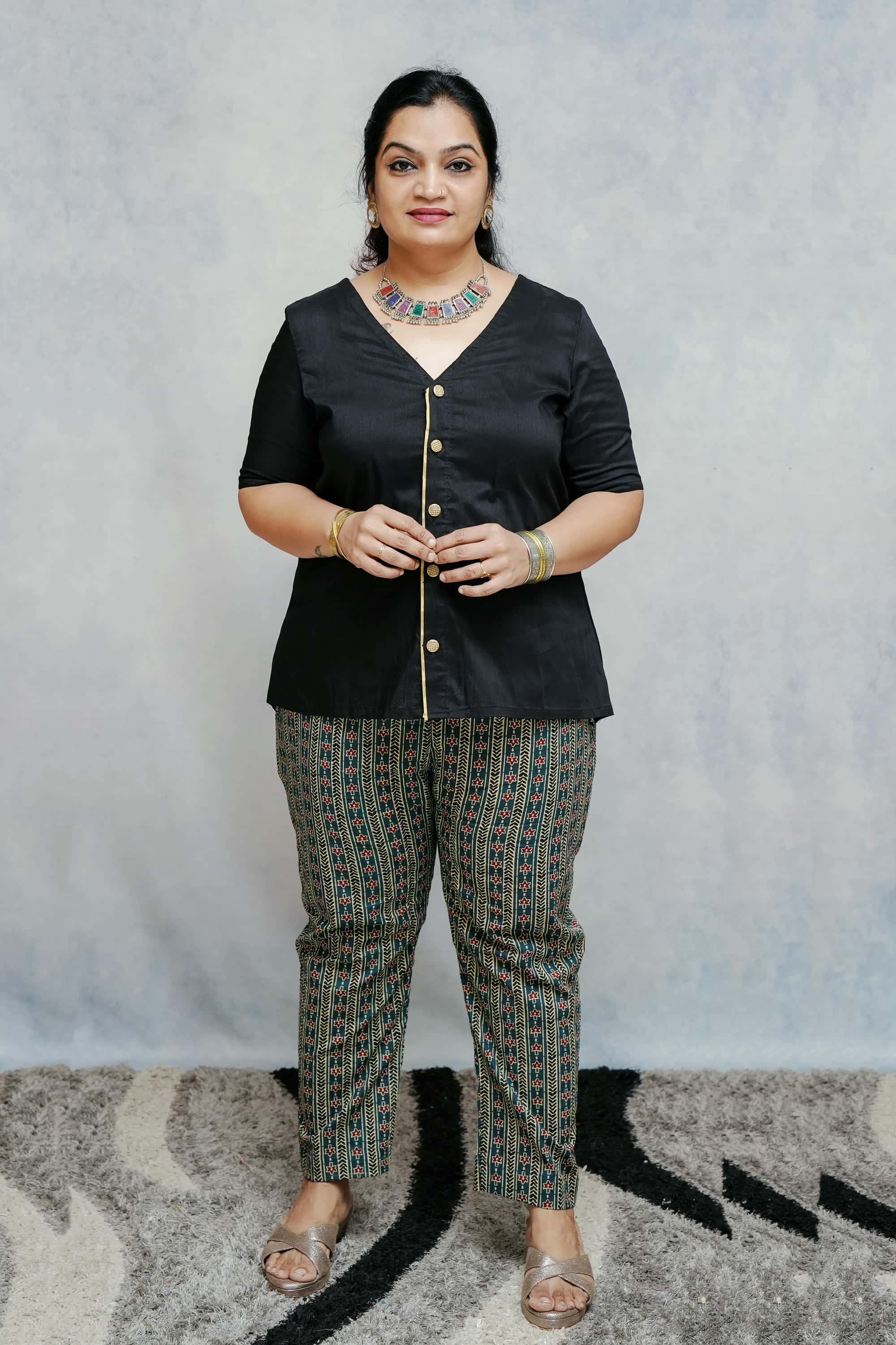 Multicoloured Printed Cotton Pant